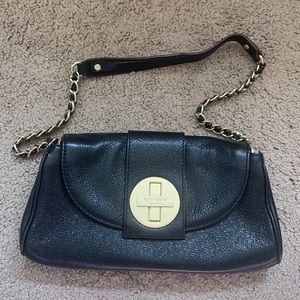 Kate spade black clutch w chain handle